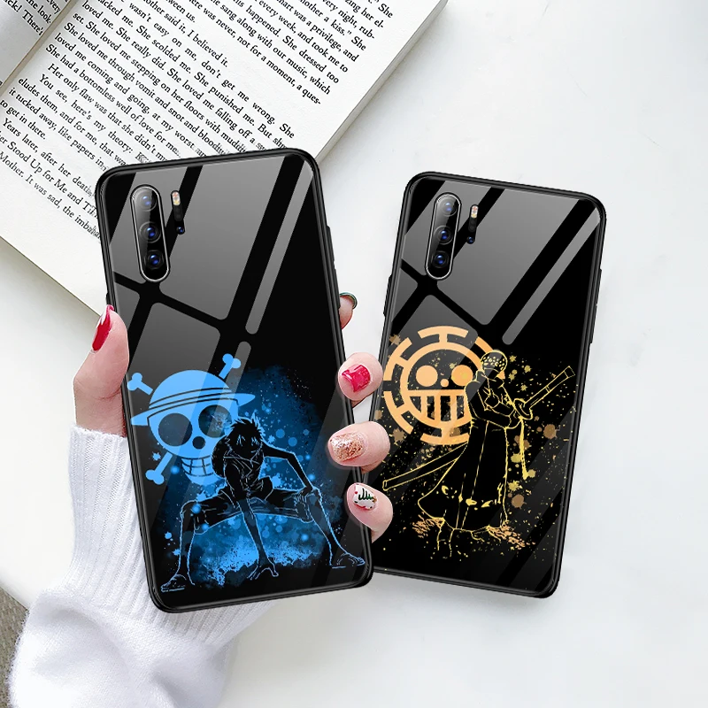 Чехол из закаленного стекла с рисунком Луффи для телефона Huawei P40 P30 P20 Pro Lite Mate 30 20 10