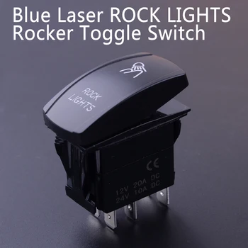 

beler 5 Pin Blue Laser ROCK LIGHTS Rocker Toggle SPST Switch Fit For 12V/24V Car RVs Boats Motorcycle