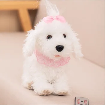 

1PCS Electric Toy Soft Plush Walking Glowing Barking Dog Toy Funny Simulation Moving Appease Baby Toys 8 modes For Children