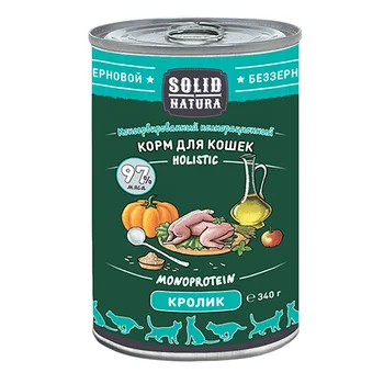 

SOLID NATURA SOLID NATURA HOLISTIC monobelkovye for adult cats with rabbit