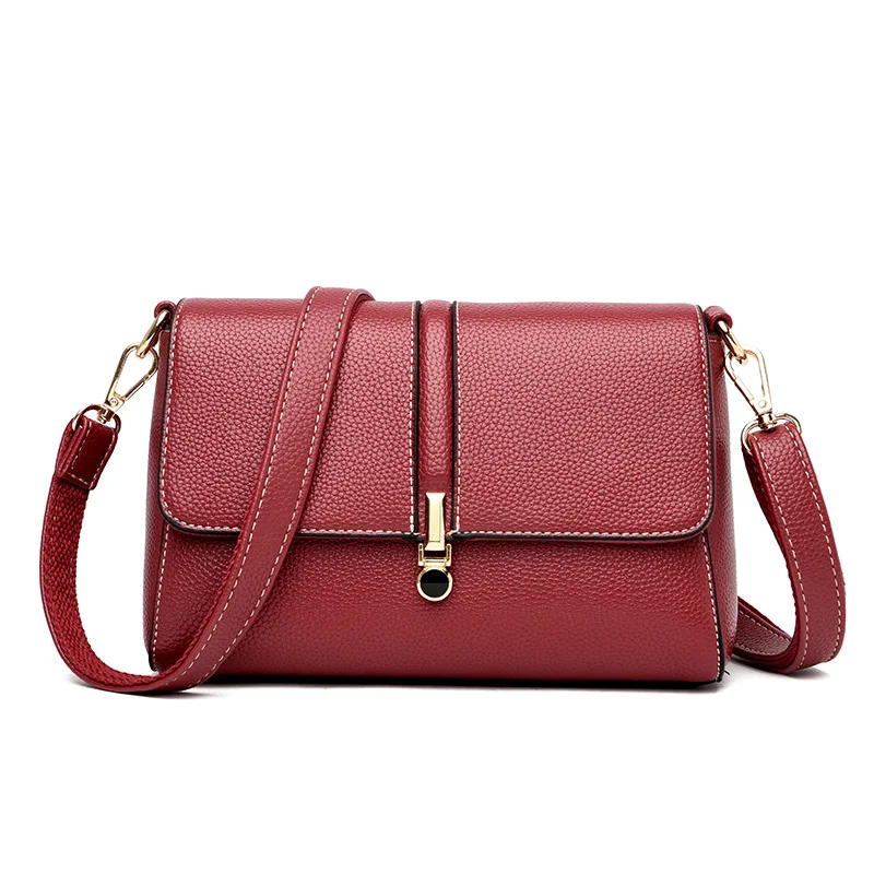 Роскошные Лоскутные сумки через плечо для женщин сумки-мессенджеры женские кожаные сумки на плечо винтажные сумки-ридикюли высокого качества - Цвет: Wine red