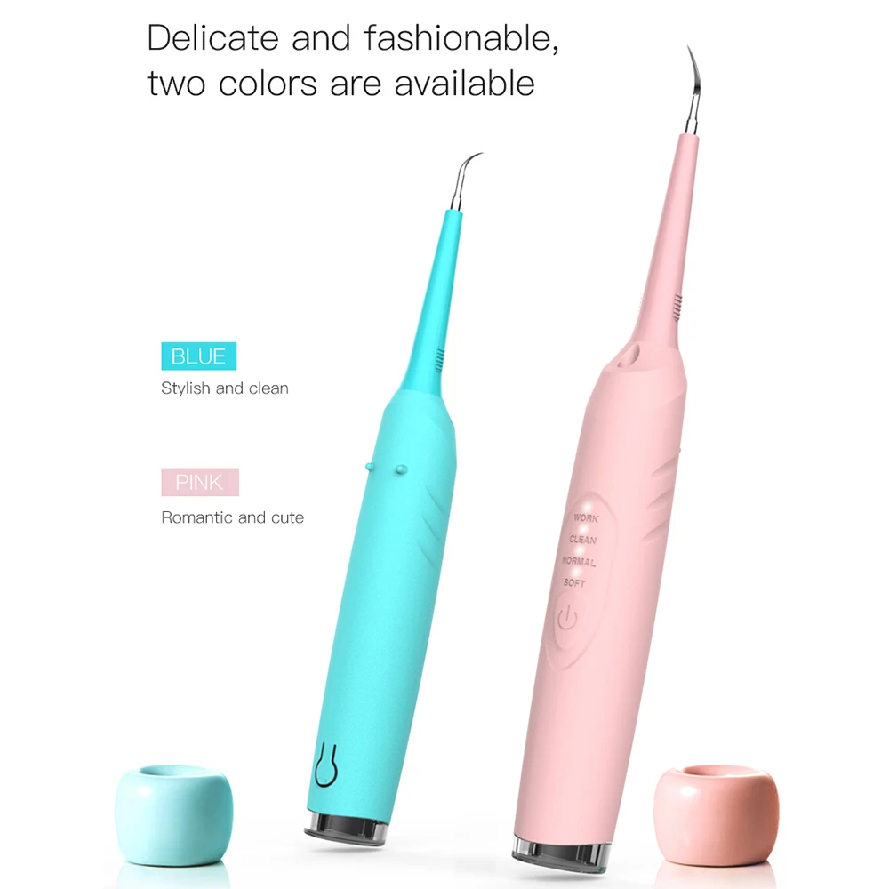 Электрический стоматологический инструмент для удаления пятен зубов инструмент для удаления зубного камня 2 головки для очистки 3 режима очистки с светодиодный отбеливание зубов зубного камня удалить