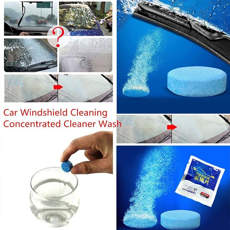 10pcs/pack Auto Car Windshield Glass Wash Cleaning Concentrated Effervescent Tablets Cleaner Fluid Car Solid Cleaner