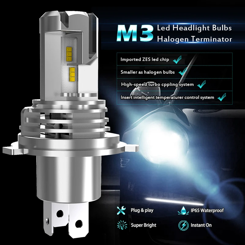3 Yr Warranty KaTur H15 LED Headlight Bulb 36W 6000K 8000Lumens IP67 Waterproof Flip Chips Headlight Conversion Kit 