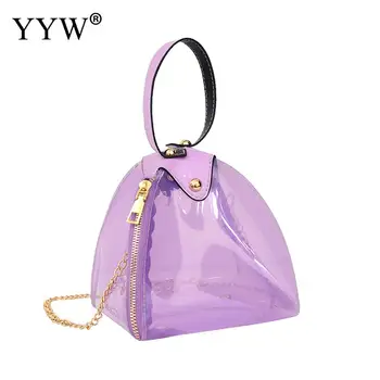 

2020 New Fashion Large Capacity Transparent Dumpling Bag Chain Bags Handbag Luxury Design PVC Jelly Bag For Women Shoulder purse