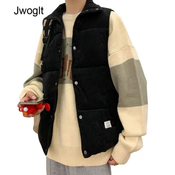 

Corduroy Vest Coat Men New Stylish Spring Autumn Black Khaki Sleeveless Jacket Men Warm Waistcoat Men's VestCoats 4XL 5XL
