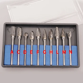 

10pcs/set 3*6MM Double text Head Tungsten Carbide Rotary Tool Point Burr Die Grinder Abrasive Tools Drill Milling Carving Bit