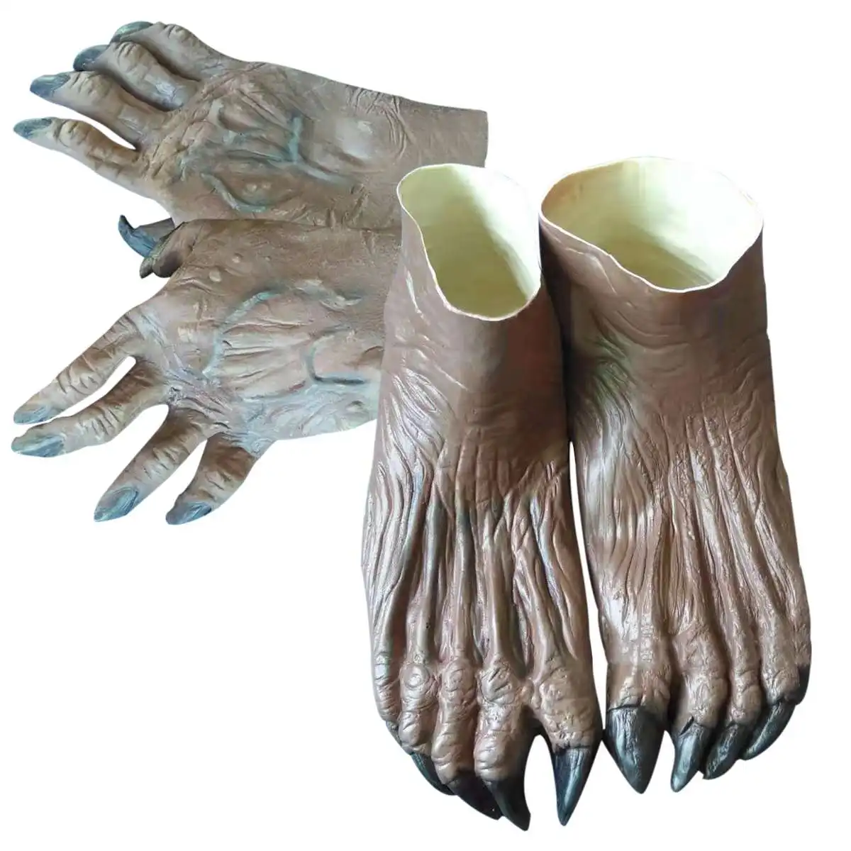Хэллоуин Карнавал косплей взрослые перчатки оборотня ноги перчатки набор ужасный волк коготь для маска для карнавала вечеринок
