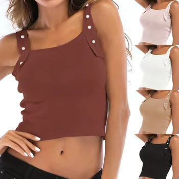 

2020 Men's Sweaters Women's Clothing Wild Sexy Sleeveless Vest Female Autumn Outer Wear Bottoming Beaded Sling