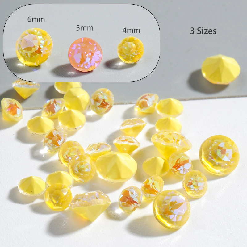 

XIAOPU 16 Cuts Pointback Fancy Stones K9 Glass Loose Rhinestones Mocha Fluorescence Round Shape Crystal Strass Nail Stones