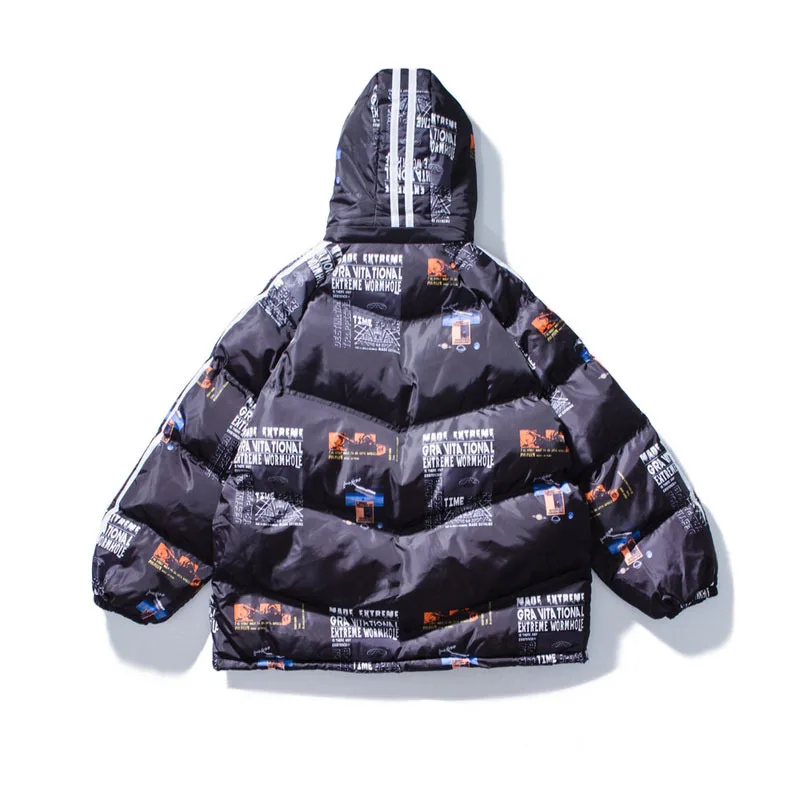 SEVEYFAN мужские зимние куртки с напечатанным рисунком Марка NEW Fashion Hi Street, утолщенная теплая куртка с капюшоном модная Осень-зима, верхняя одежда мужской R2534