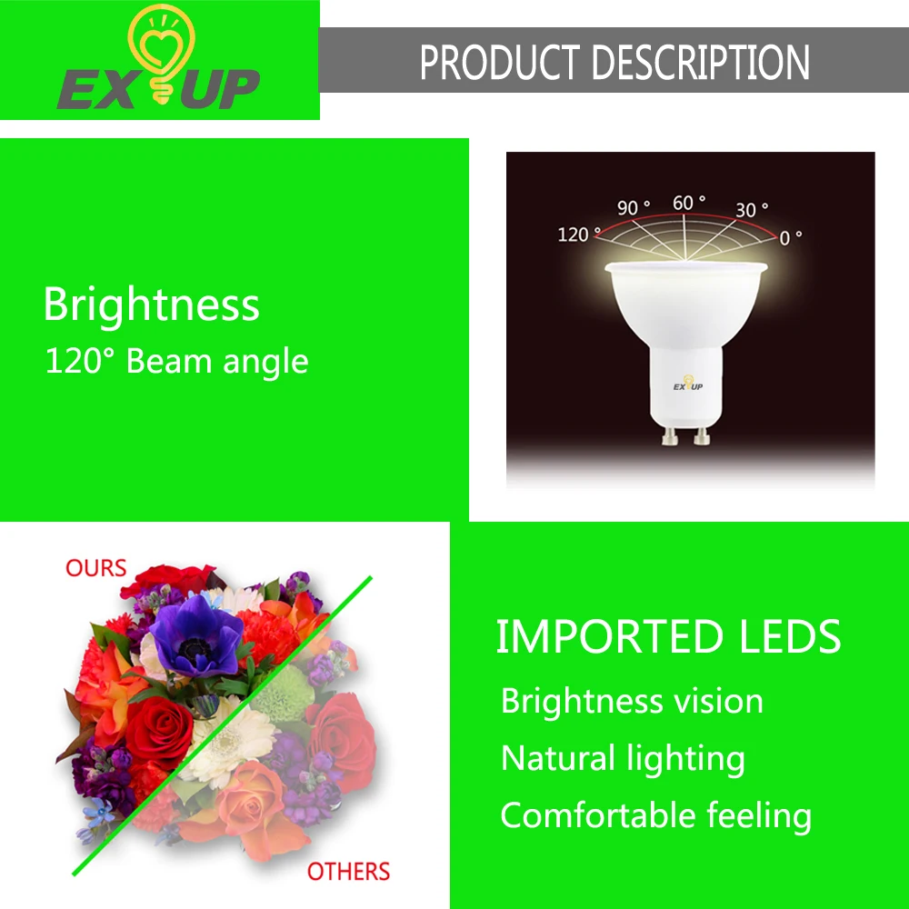 EXUP GU10 7W 580LM Dimmer LED Spot Bulb 180 - 265V