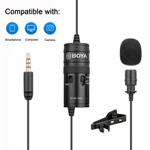 BOYA BY-M1 Pro Lavalier Studio Clip-on Condenser Micophone with USB adapter for Smartphone,DSLR Camcorder Audio