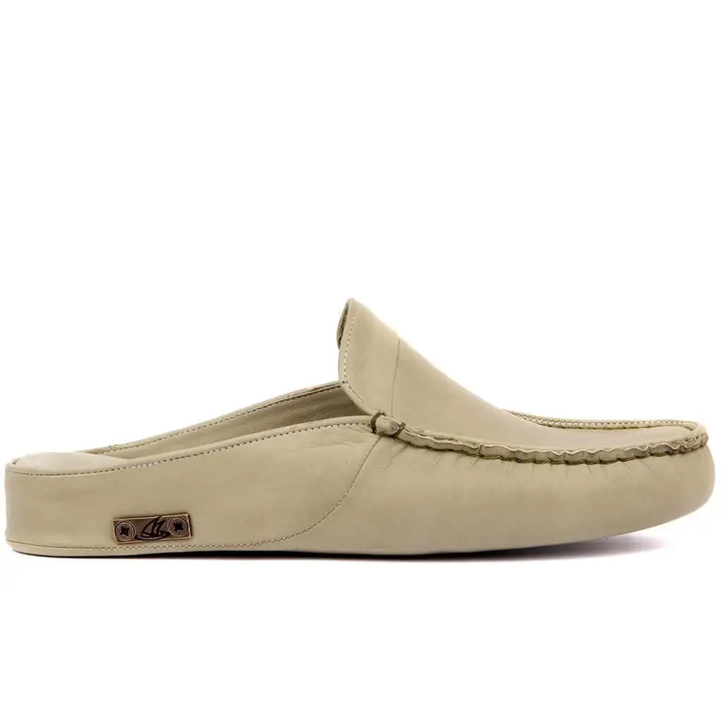 

Sail Lakers-Green Leather Male Home Slipper