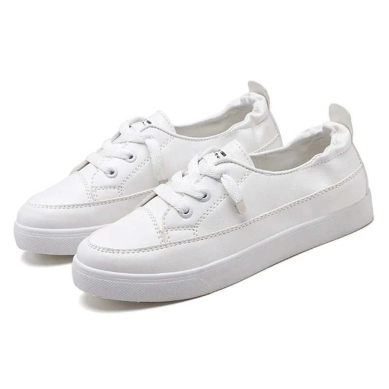 

2019 Spring And Autumn New Korean Version Of The Breathable Wild Casual Net Red Women's Shallow Mouth Flat White Shoes