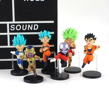 

6pcs/set 7-10cm Dragon ball Super Saiyan Gokou Jiren Zamasu Goku Gohan Frieza Trunks Broly PVC Action Figure Model Toys Dolls