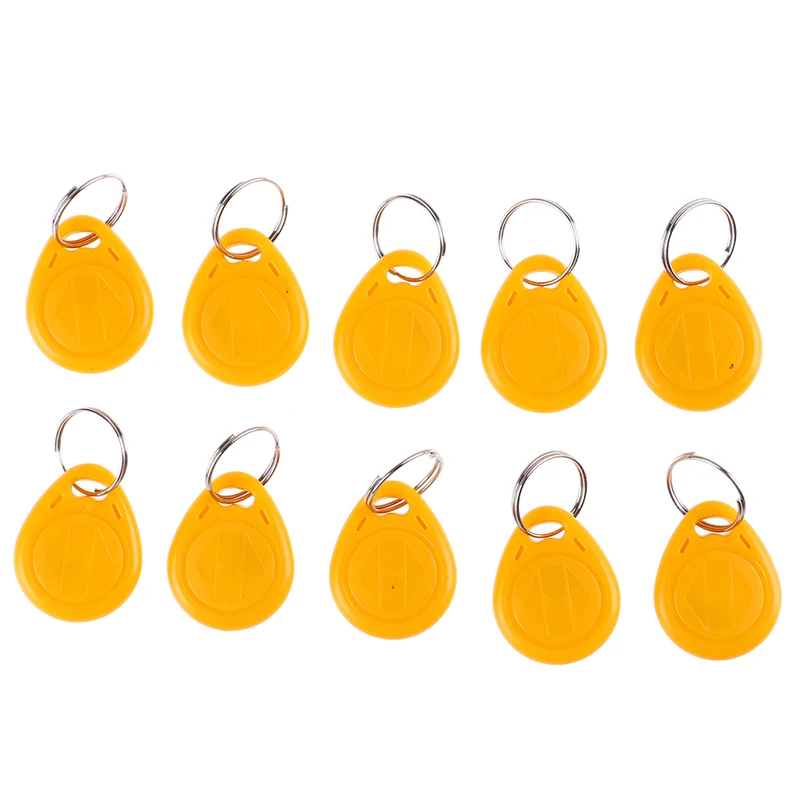 10Pcs EM4305 T5577 Duplicator Badge Copy 125khz Rfid Tag Card Key Ring Keychain - Цвет: Цвет: желтый