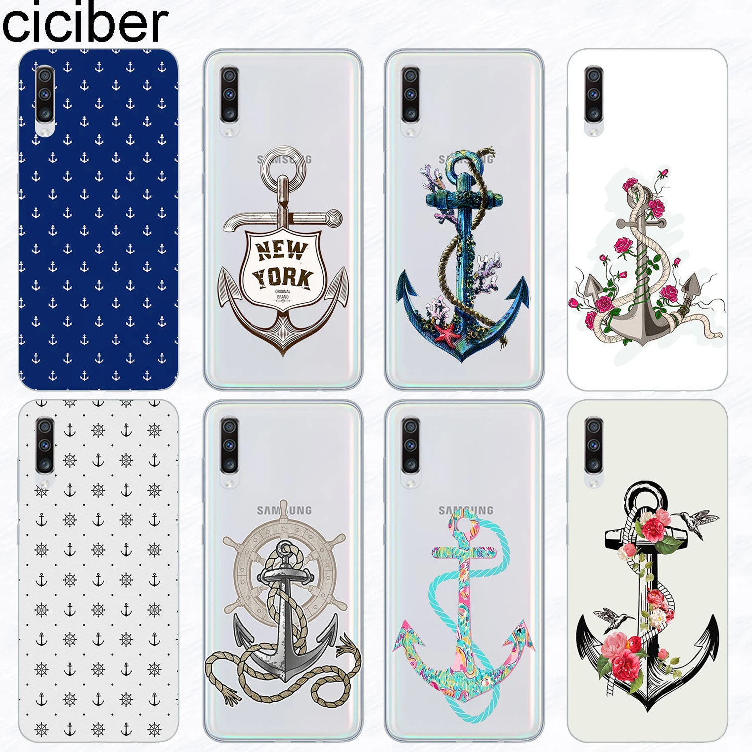 

ciciber Phone Case for Samsung Galaxy A50 A70 A80 A40 A30 A20 A60 A10 A20e Soft Silicone TPU Ship Anchor Cover Fundas Coque Capa