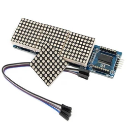 Max7219 ponto matrix módulo microcontrolador 4 em um display led com 5p linha 4 em 1 vermelho/verde tv led painel de exibição