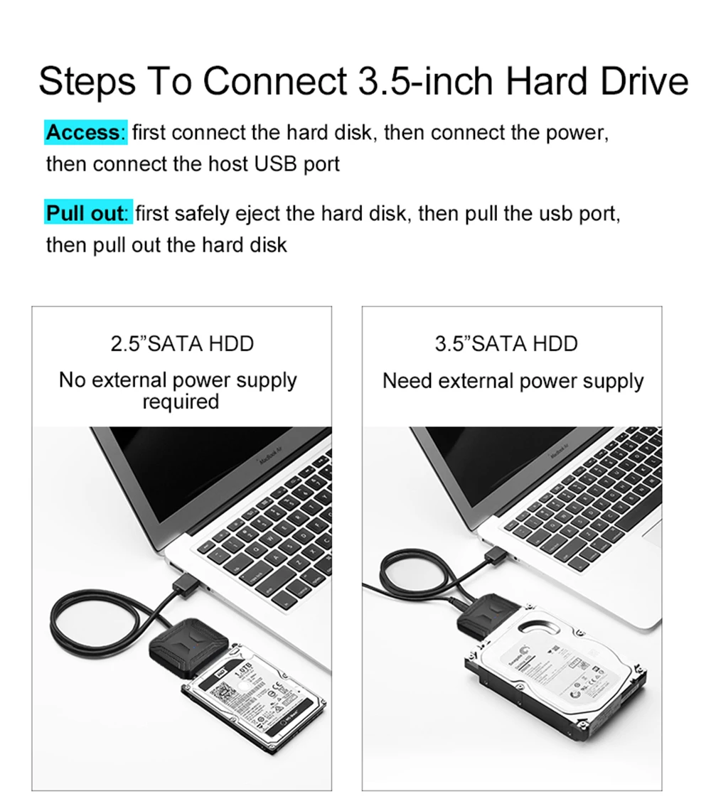 USB 3.0 SATA Adapter Cable with 12V2A Power Supply for 2.5/3.5 Inch HDD/SSD Support Description Image.This Product Can Be Found With The Tag Names Computer Cables Connecting, Computer Peripherals, PC Hardware Cables Adapters, Sata to usb adapter converter