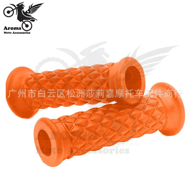 16 colors available brown red black hot retro cafe racer parts 22MM 25MM rubber motorbike grip for honda suzuki yamaha harley softail sportster prince cruise moto handlebar motorcycle handle grips 15 orange