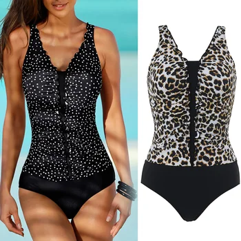 

Swimwear Women Monokini 2020 Tropical Print Bathing Suit Ruched Tummy Control Swimming Suit Beachwear One Piece Swimsuit Female