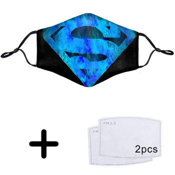 

Superman Clark Kent 3D Face Mask Mouth PM2.5 Filter Reusable Protective Anti Dust Dustproof Half Bacteria Proof Flu Muffle Masks