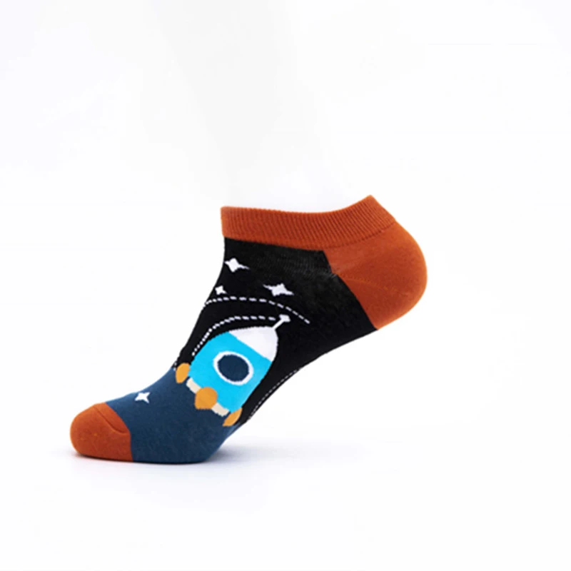 New Space Alien Planet Universe Cartoon Cotton Skate Cool Casual Socks Women Men Astronaut Funny Boat Short Happy Ankle Socks