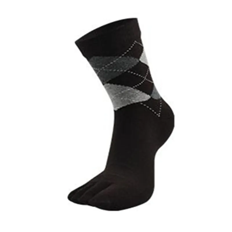 5Pairs Coffe 5 пар мужские пять пальцев ноги удобные носки из хлопка классические геометрические клетчатые повседневные деловые носки - Цвет: 5Pairs Coffe