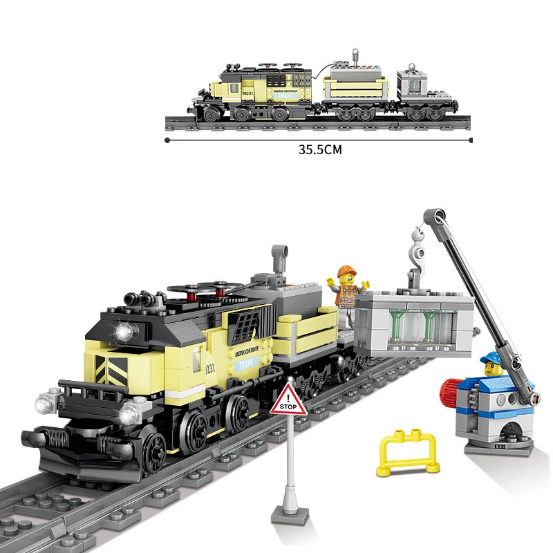 

New City Technic Battery Powered Electric Train City Rail Creator Figures Building Blocks Bricks Sets Toys for Children Kid Gift