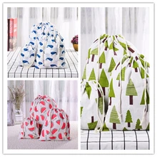 1 шт., повседневная женская Хлопковая сумка для покупок на шнурке, Экологичная многоразовая складная сумка для покупок продуктов, дорожная домашняя тканевая сумка для нижнего белья