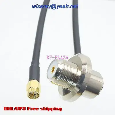 DHL/EMS 20 шт. кабель 16 футов SMA штекер для UHF SO239 Женская переборка 90 градусов угол RG58 косичка перемычка Кабель-A2