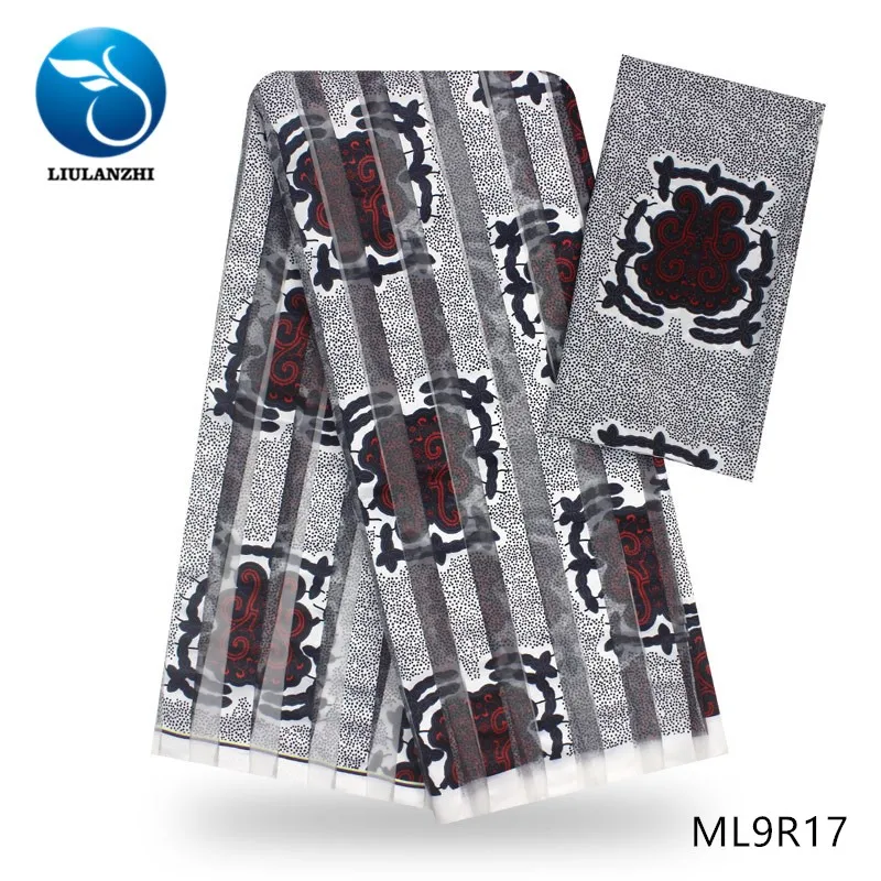 LIULANZHI ленты 4 ярдов ткань Африканский tissu органзы печати Анкара+ шарф 2 ярдов вечерние платья Швейные ML9R12-33 - Цвет: ML9R17