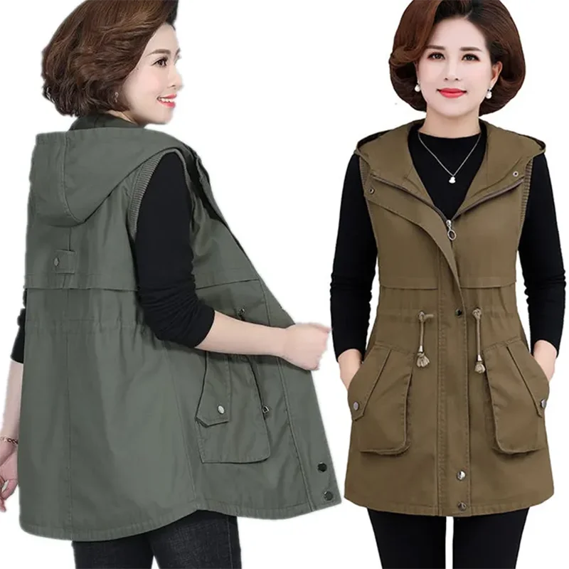 

Жилет женский демисезонный средней длины, 5XL, A143