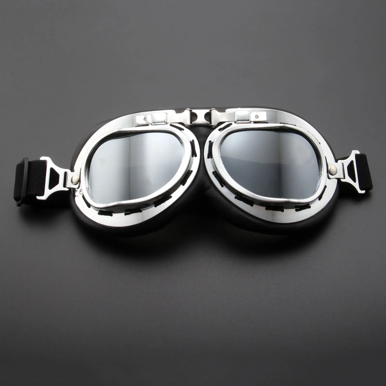 Silver Lens Мотоциклетные очки винтажные мотоциклетные очки ретро для внедорожных гонок складное Защитное снаряжение очки - Цвет: Silver Lens