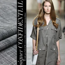 Индивидуальные элегантные Черные Серые тканые тонкие льняные ткани сплошной цвет хлопок и лен платье на одежду и ткани Новые