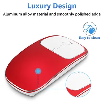 

Rechargeable Wireless Mouse Metal Mute Click 2 Modes with USB Receiver AS99