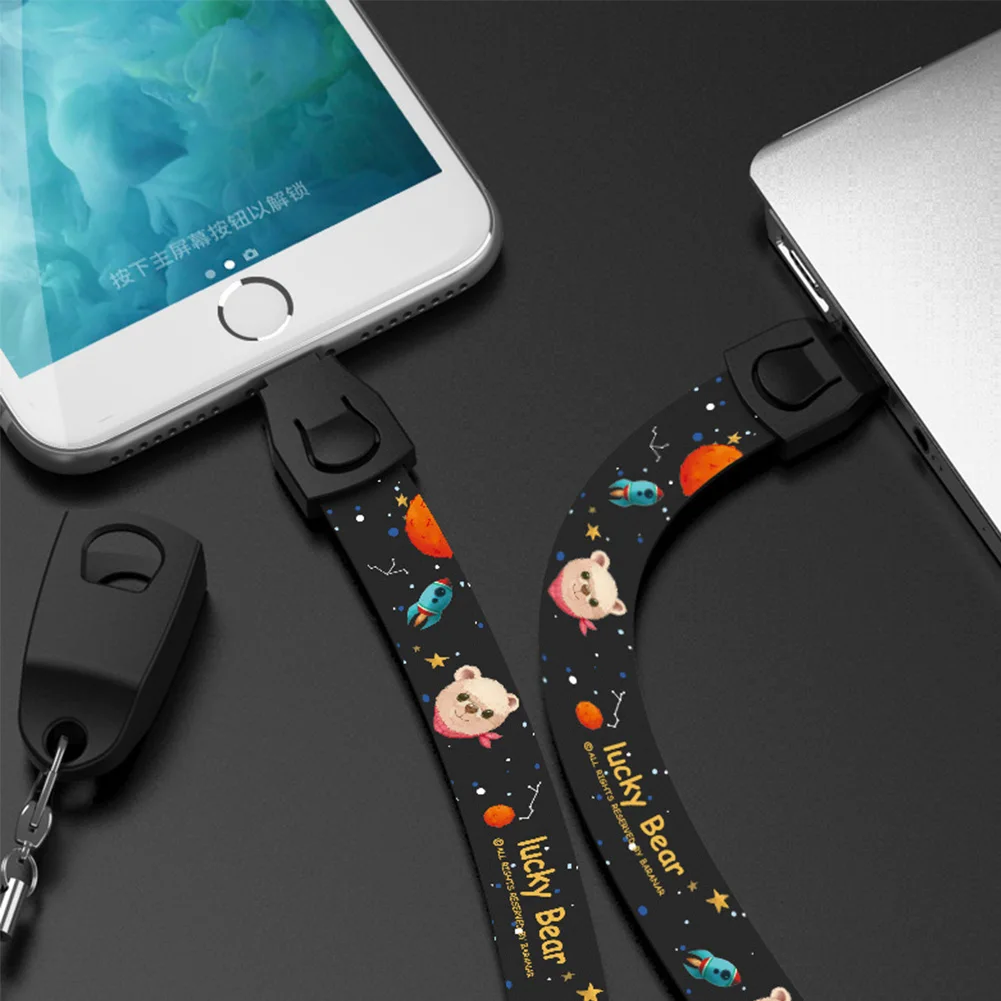 Практичный USB кабель 30 см с покрытием из АБС-пластика, зарядная лента для измерения, передачи данных в путешествии, передачи громкой связи, телефонные ремни, изоляционные, прочные, для офиса