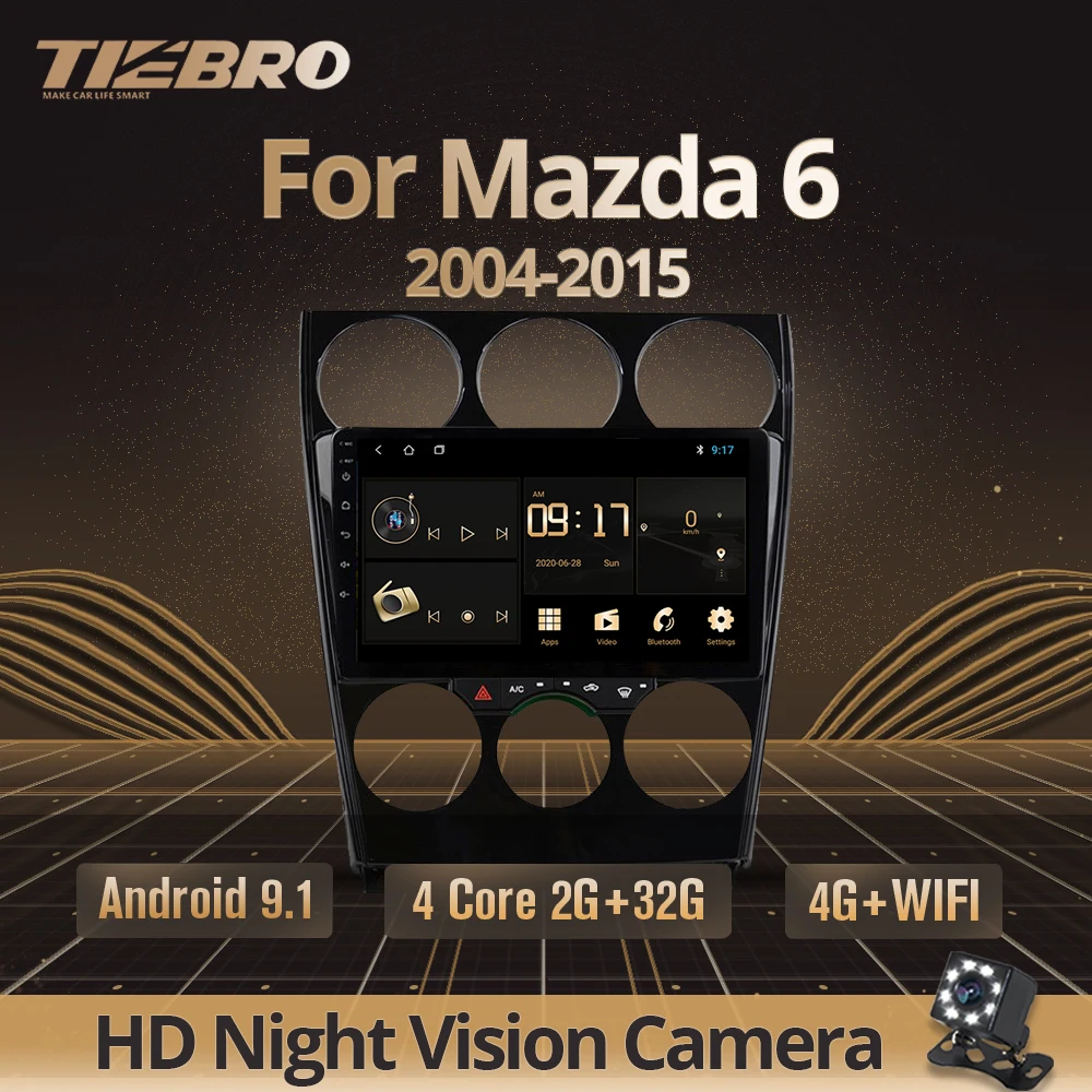 TIEBRO 2din Android 9 0 автомобильный мультимедийный Dvd радио плеер для Mazda 6 2004 2014