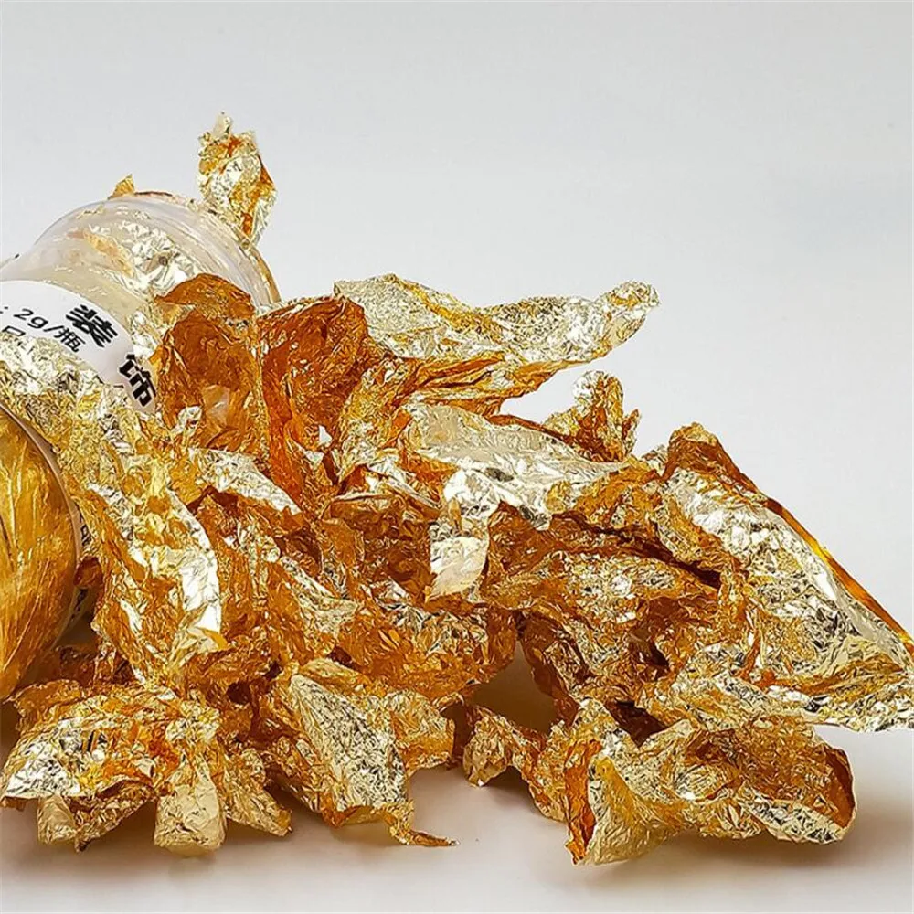 Grade Gold Leaf Flake 2g Pastries Cooking Drink Food Dessert Cake Ice Cream  Decoration Safety Face Beauty Mask Gold Leaf - AliExpress