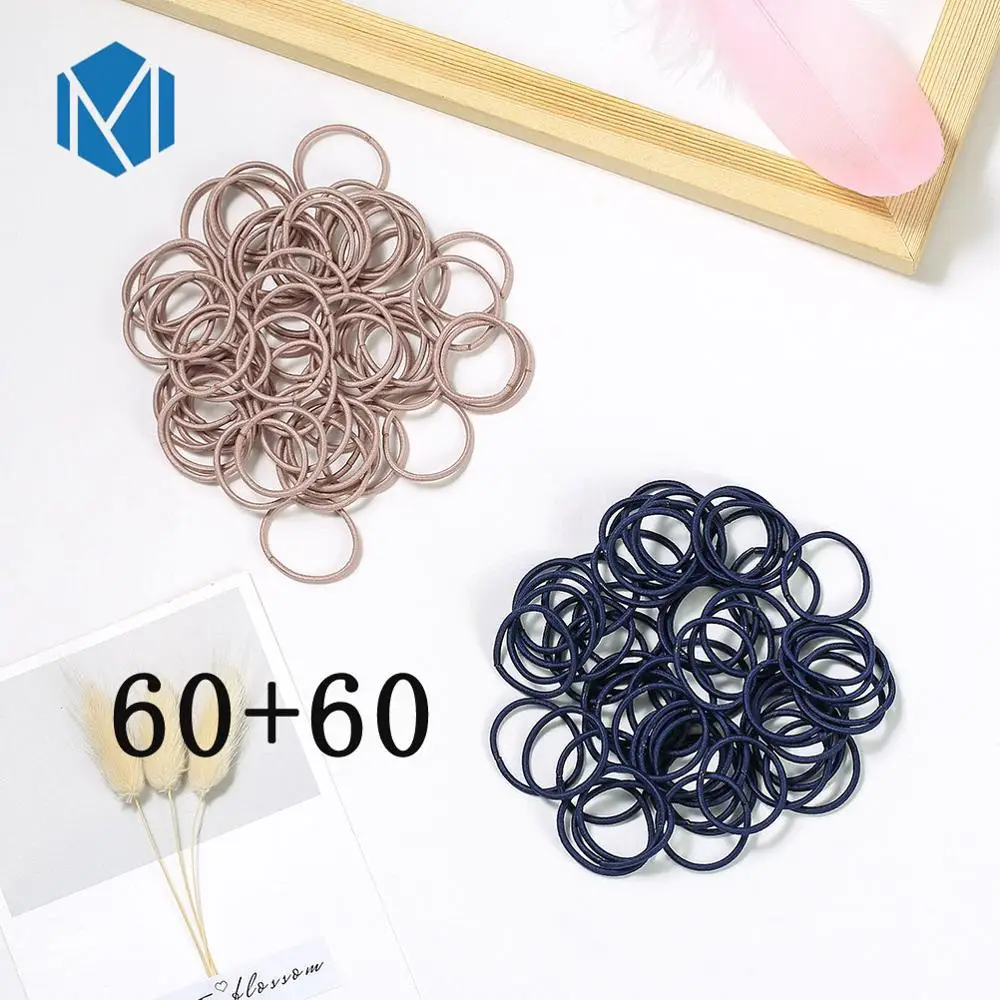 120pcs N M MISM 60/120 шт./лот резинки красочные аксессуары для волос для девочек 3 см резинка для волос - Цвет: 120pcs N