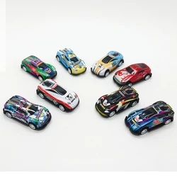 Coche de juguete de aleación de estaño para niños, vehículo de energía de fricción de inercia, supercoches, regalo de Navidad, mini bolsillo, grafiti