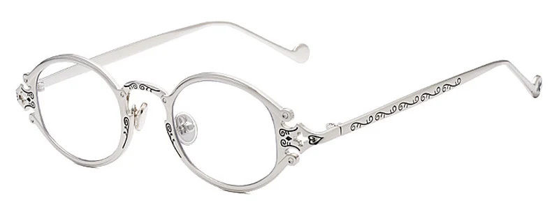 Silver Clear SHAUNA Ins Популярные готические маленькие овальные панк Солнцезащитные очки мужские ретро металлические стимпанк Солнцезащитные очки для женщин - Цвет линз: Silver Clear