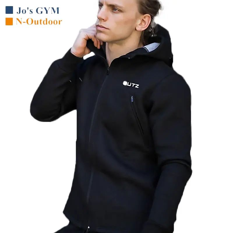 

rend New Men Sweatershirt Sports Fitness Sweater Men's Hooded Jacket Zipper Running Long-sleeved Sportswear Man Outdoor Jacket