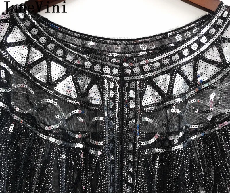 JaneVini Bling Sequins женская накидка из бисера упаковка для свадебного платья Палантины Золотой Черный жакет вечернее платье Болеро