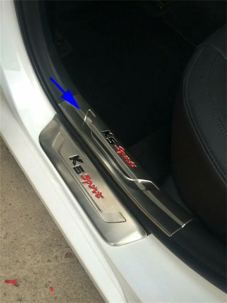 

Fit For Kia Optima 2016 Stainless Inside Door Sill Scuff Plate Silver Steel