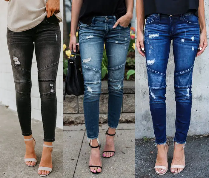 Цвет: черный, синий мотоциклетные байкерские ZipJeans Для женщин Тонкий Средний Высокая талия стрейч джинсовые узкие штаны Motor Jeans Для женщин джинсы Mujer