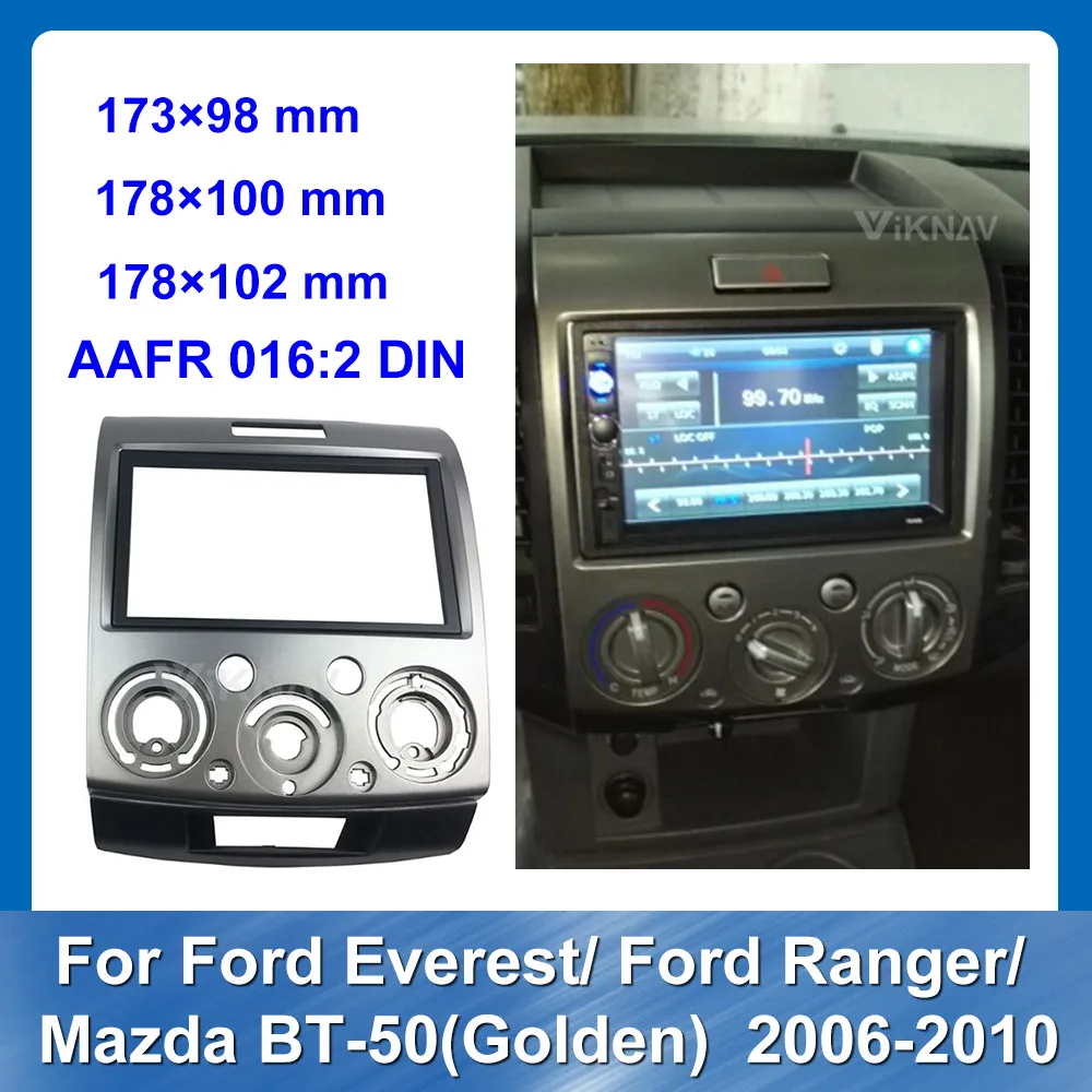 

Car Radio Fascia For Ford Everest Ranger Mazda BT 50 2006-2010 Golden Stereo Frame Panel BLACK DARK SILVER