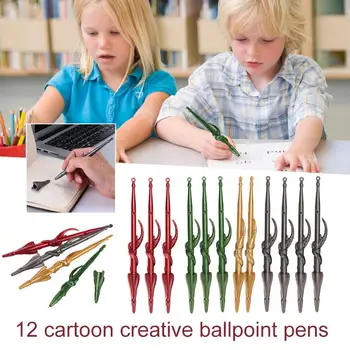 

Writing Pen Novel Durable Panlong 12pcs/Set Kids Gifts Roller Ball Pen 0.38mm Student Stationery Gel Pen