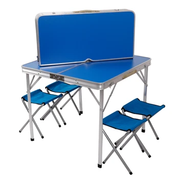 Mesa y sillas de exterior Plegable, portátil, de aleación de aluminio, para acampar, barbacoa, Mesa de publicidad, Mesa Plegable